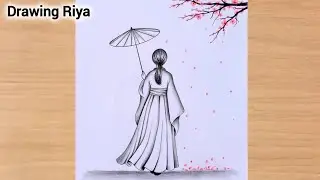 How to Draw Japanese Girl with Kimono | china girl drawing | step by step 