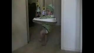 Walter bounces in his Graco Bumper Jumper