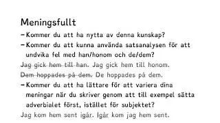 Satsanalys  - Begripligt, hanterbart, meningsfullt