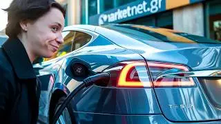 Tesla Model S 85D Charging at MarketNet.gr | First Time Experience in Greece!