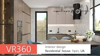 VR360 4K Video. Interior design Residential house. Irpin, UA.