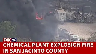 Shepherd, Texas chemical plant explosion fire on FM 1127 in San Jacinto County