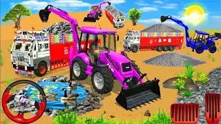🔴Drive JCB and Uploading 🪨🏗Stone From Dumper🌋 Truck in Game #truck #jcb #tractor #dumper #games