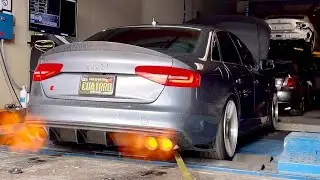 Audi S4 B8.5 500+awhp - Launch Accelerate, Fire flames exhaust & dragy