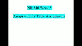 NR 546 Week 3 Assignments Antipsychotics Table 20232024 100 Correct Verified2125