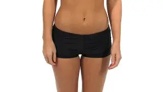 Eco Swim Eco Solids Shirred Side Short | SwimOutlet.com