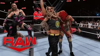 WWE 2K24 RAW - TRISH STRATUS VS. B-FAB + NATALYA ATTACKS TRISH