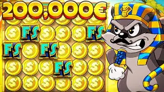 JACKPOT HISTORIQUE : J'AI LES 5 SCATTER SUR LE PHARAOH &Ccedil;A EXPLOSE COMME JAMAIS ! 🤯  ( 200.000&euro; )