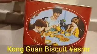 ASMR Opening  A Big Can Of Khong Guan Biscuits | Assorted  Flavor #asmr #satisfying #biscuit #snacks