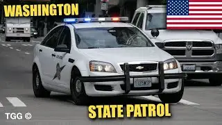 Washington State Patrol Chevy Caprice Responding Siren & Lights [Seattle]