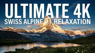 Relax With Breath-taking Swiss Alp Aerials: 4K Drone Footage and Theta Wave Based Music_Slow TV
