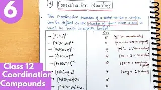 6) Coordination number| Homoleptic, Heteroleptic complex| oxidation number Coordination Compounds