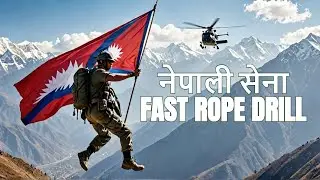 Nepali Army Helicopter Exercise: Fast Rope Operation Training
