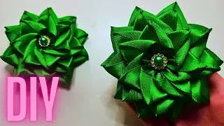 🤩 Very easy! 🎀 Kanzashi bows made from 2.5 cm satin ribbon &mdash; DIY