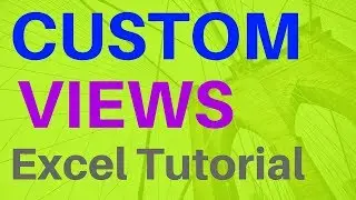 CUSTOM VIEWS (Excel 2016 - Tutorial #40)