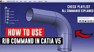 Catia v5 rib command how to use | How to use rib command in catia v5 | catia v5 rib command
