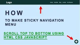 How To Make Sticky Header | Sticky Menu Bar | Scroll Top To Bottom Using HTML CSS Javascript