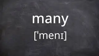 MANY   Pronunciation in American English