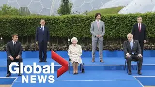 G7 summit: Leaders laugh at Queen's joke about family photo