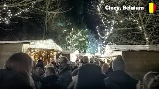 Ciney, Belgium 🎄 Christmas Market 2023 - Evening Walk in 4K | DJI Osmo Pocket 3 🇧🇪