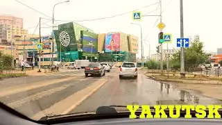 Driving through the streets of Yakutsk in summer