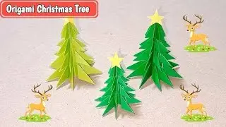 Make a Christmas tree from origami paper in 1 minute