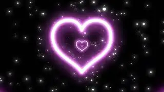 Neon Pink Love Heart Tunnel Background [4 HOUR] Hearts particles video background loop [4K]