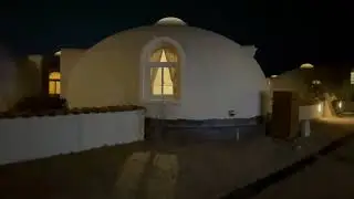 Dome home resort in Japan. Toretore Village at night.