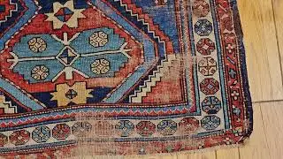 Vintage Persian Kurdish Tribal Area Rug/Wide Runner in Geometric Pattern, @thepersianknot , SKU 1710