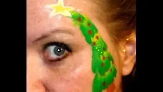Christmas Tree Super Quick 1 stroke face painting tutorial | Chicago Face Painters