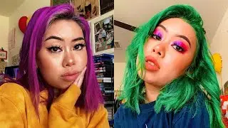 that time i went from purple to green hair