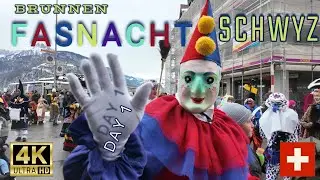 Amazing Fasnacht in Brunnen (Schwyz)🇨🇭 |  First Day of Swiss Carnival