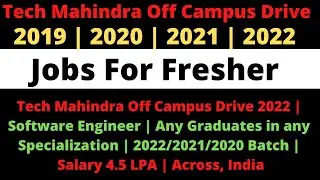 Tech Mahindra Off Campus Drive | Graduate Jobs | Fresher Jobs | Jobs For Freshers | Jobs