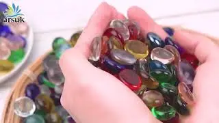 5 LB Mixed Glass Pebbles (Rainbow Colors) | Vase Filler, DIY Crafts, Aquarium & Home Decor Ideas