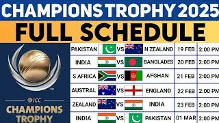 ICC Champions Trophy 2025 Full Shedule | ICC Champions  Trophy Ka Shedule आ गया