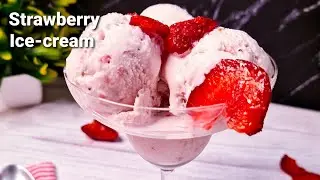Eggless Strawberry Ice-cream| No Preservatives |स्ट्रॉबेरी आइस क्रीम @mommyskitchenstory