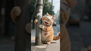 Poor fat orange cat #cat #aicat #fatcat #orangecat #animals