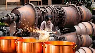 A gifted young girl restores a 1972 vintage lathe, with many parts missing.