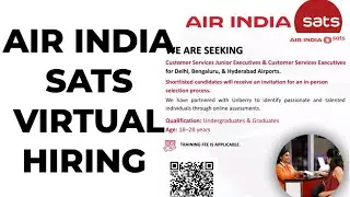 Air India SATS Hiring Ground Staff | Virtual Interview | Freshers Eligible#HiringNow#JobAlert