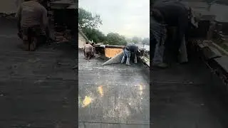 Covering ourselves from rain #flatroof #construction #roofinginnovation #roofdesign