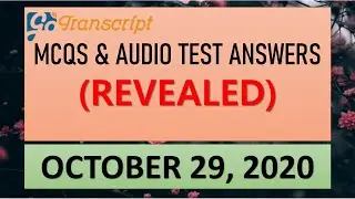 GoTranscript MCQ Test Answer, October 29, 2020 (1000% Correct Solution)