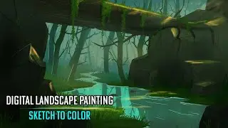 Foggy Forest | Landscape Painting Time-lapse