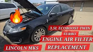 Twin Turbo Ecoboost 3.5L Engine Air Filter Replacement Lincoln MKS,Ford Taurus SHO. EASY DIY (09-19)