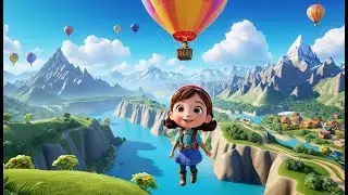 Hot Air Balloon Up So High | Gentle Sky Ride for Kids | Toddler Imagination & Adventure Song