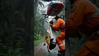 Helicopter Rescue Mission Saves Lone Dog in Amazon Storm #rescue #human #dog #helicopter