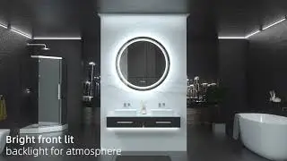 WISFOR Round Anti-fog Illuminated Bathroom Mirror