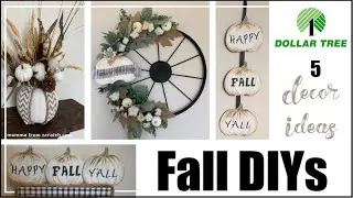DIY DOLLAR TREE FALL Decor 2019 | Farmhouse Autumn Dollar Tree Decor Ideas | Momma From Scratch