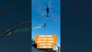 Border Patrol Helicopter lands in middle of busy street to make emergency vet visit for BP K9!