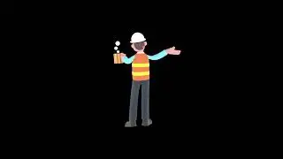 3D Cartoon Male Architect Character Turntable | Frustrated Architect Holding Coffee Cup