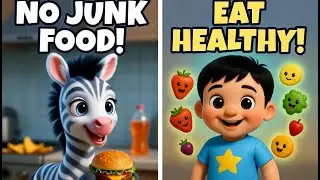 No Junk Food Song 🍎 | Healthy Food Song for Kids | Zidi & Leo